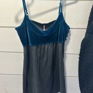 Anthropologie Blue and Gray Spaghetti Strap Top